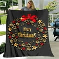 Merry Christmas Flannel Throw Blanket Christmas Gift Santa Claus