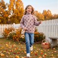thumbnail image 3 of Girls Polka Dot Turtleneck Sweater Long Sleeve Pullover Tops Loose Fit Kids Casual Fall Winter Daily Knit Outfits, 3 of 6