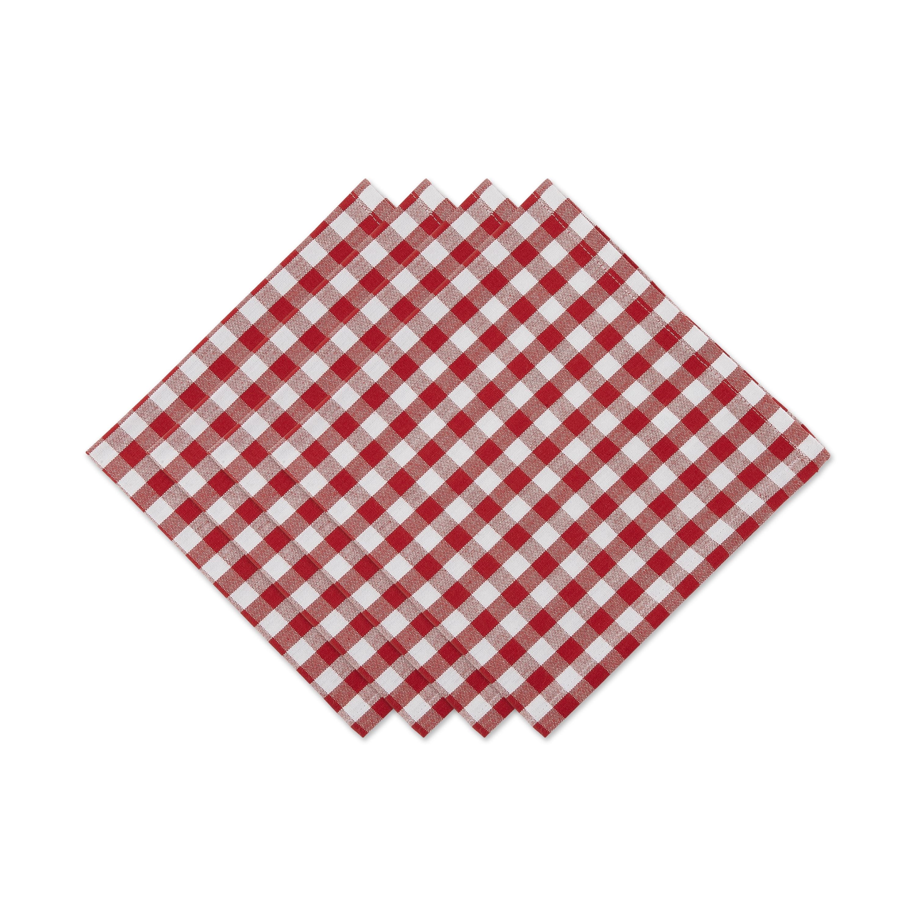 DII Red/White Gingham Napkin Set