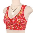 thumbnail image 5 of Kctiaxy Red Plus Size Bras for Women Wireless Cotton Tank Top with Built in Bra Front Closure Printed Full Coverage Everyday Bra, 5 of 6