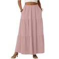 thumbnail image 6 of Boho Long Skirts for Women High Waist Flowy Tiered Maxi Skirt with Pocket Casual Basic Weekend Skirt Spring Summer 2026 Beach Vacation Outfits, 6 of 7