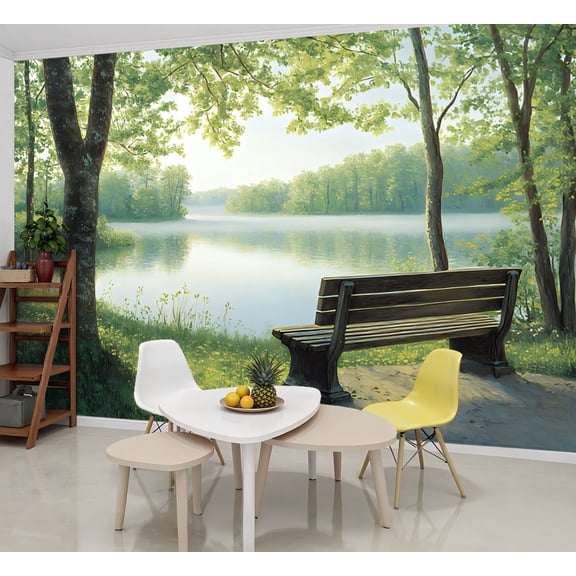 Peel and Stick Wallpaper Wall Murals Trees Lake Sky Nature Landscape Countryside 69"H x 96"W Removable Wall Paper Self-Adhesive Wall Decor for Bedroom Living Room Nursery