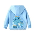 thumbnail image 4 of SERTG Children Casual Light Jacket Spring Fall Long Sleeves Hooded Solid Color Zipper Tops with Cute Printing for Kids 3-16 Years (Blue#1,2 Years), 4 of 4