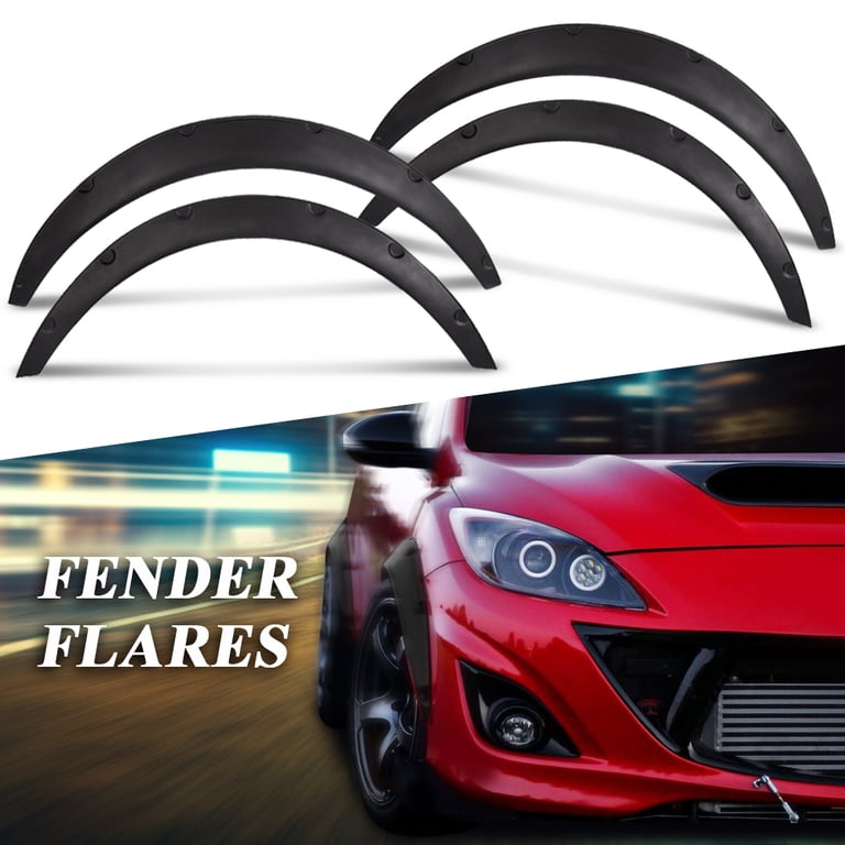 4Pcs Fender Flares Over Wide Body Kit Wheel Arches Flexible For Mazda 3 2 50mm 4Pcs Fender Flares Over Wide Body Kit Wheel Arches Flexible For Mazda 3 2 50mm