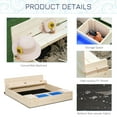 thumbnail image 6 of Outsunny Kids Wooden Sandbox w/ Two Plastic Boxes Foldable Bench Seat Waterproof Cover Bottom Liner Storage Space, 6 of 9