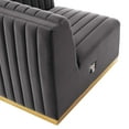 thumbnail image 5 of Modway Conjure Channel Tufted Performance Velvet Right Corner Chair in Gold/Gray, 5 of 5