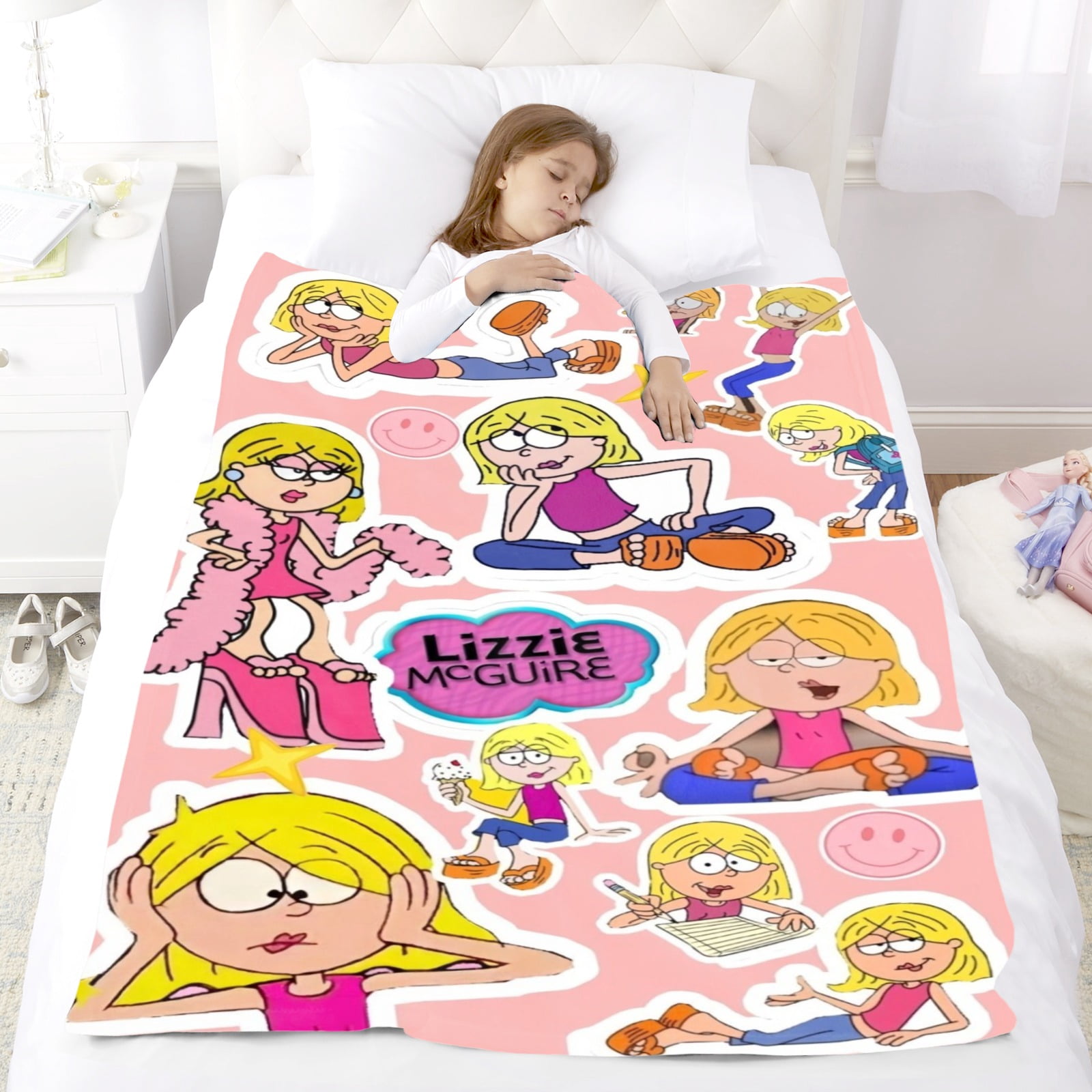 Lizzie Mcguire Banner Throw Blanket Gifts for Fans Lover Girls Boys Women Present Hoodie Him Bed 40"x50"