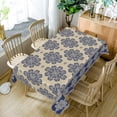 thumbnail image 2 of RisChhery Blue Vintage Rectangle Tablecloth,Waterproof Stain Resistant Table Cover For Dining Decor,60x102 inch, 2 of 6
