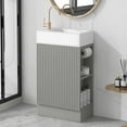 thumbnail image 3 of MIDOQIN Bathroom Vanity with Sink, 18.6" Freestanding Bathroom Vanity Cabinet with Toilet Paper Holder & 1 Door, 3 of 15