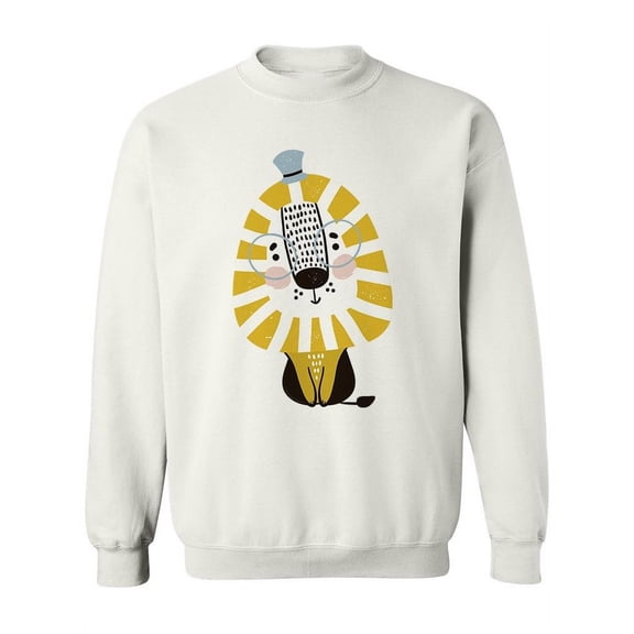 Yellow Lion Cartoon Design Sweatshirt Women -Image by Shutterstock, Female Small