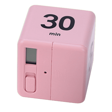 

Cube Timer Kitchen Timer Child Timer Exercise Timer Gravity Sensor flip Timer for Time Management and Countdown Settings Pink