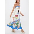 thumbnail image 3 of Women High Waist Cotton Linen Printed Cami Dress Casual Summer Sundress, 3 of 4