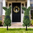 thumbnail image 5 of Easter Decorations Outdoor, Artificial Easter Bunny Topiary Trees with Ground Spike, 70cm/28inch UV-Resistant Easter Home Decor for Porch, Outdoor & Indoor Spring Rabbit Artificial Topiary Tree, 5 of 5