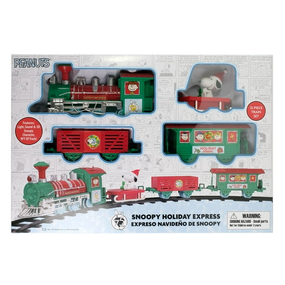 Snoopy Express 12-Piece Christmas Train Set – Holiday Décor Toy by Ruz