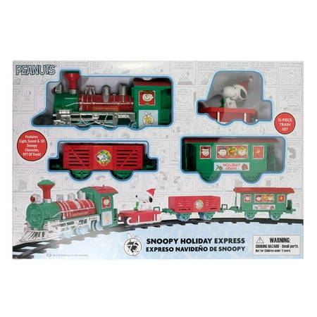 Snoopy Express 12-Piece Christmas Train Set – Holiday Décor Toy by Ruz