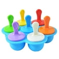 thumbnail image 5 of EGYMEN 7-Hole Silicone Popsicle Molds, DIY Ice Pop Maker with Sticks, Reusable Non-Stick Ice Cream Mold for Kids & Adults, Food Grade Frozen Treat Trays in Green, Blue, Purple, Yellow, 5 of 6