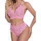 thumbnail image 3 of VISgogo Conjunto de lencería de mujer de 2 piezas, sujetador push-up transparente de ganchillo + panty de tiras de cintura media para novia, esposa, 4 colores VISgogo  moda, 3 of 6