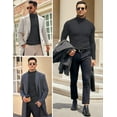 thumbnail image 6 of COOFANDY Men's Slim Fit Turtleneck Sweater - Solid Casual Knitted Twisted Pullover, 6 of 9