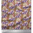 thumbnail image 1 of Soimoi Cotton Duck Fabric Insect,Pansy & Yellow Flower Floral Print Fabric by the Yard 56 Inch Wide, 1 of 1