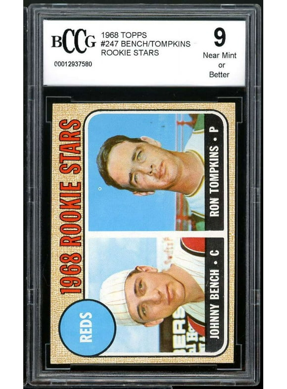 1968 Topps #247 Johnny Bench Rookie Card BGS BCCG 9 Near Mint+