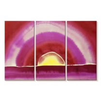 Elephant Stock Sunrise 1916 Wall Art - Horizontal Multi Panel Canvas - Living Room Wall Decor - Abstract Multi Panel - Pink And Red Decor By Georgia O'keeffe - 65" x 42"