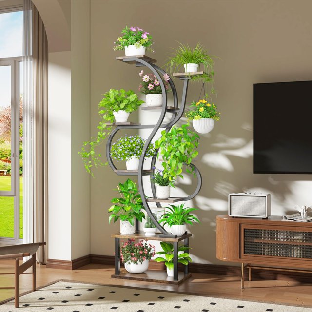 Soporte para plantas con luz de cultivo que corre el 9 de julio, escalonado, 68 cm de altura
