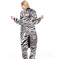 thumbnail image 2 of Pyjama d'Hiver Familial une Pièce Zebra avec Deux Oreilles Rondes Roses Polyester Chaud Ajusté et Confortable Vêtements de Nuit Cosplay RWJDXD, 2 of 7