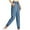 Blue, variant on CQONEPT Womens Cargo Pant Quick Dry Skinny Leg Lightweight Pants Elastic Waisted Drawstring Camping Cycling Trousers with Pockets Brown M