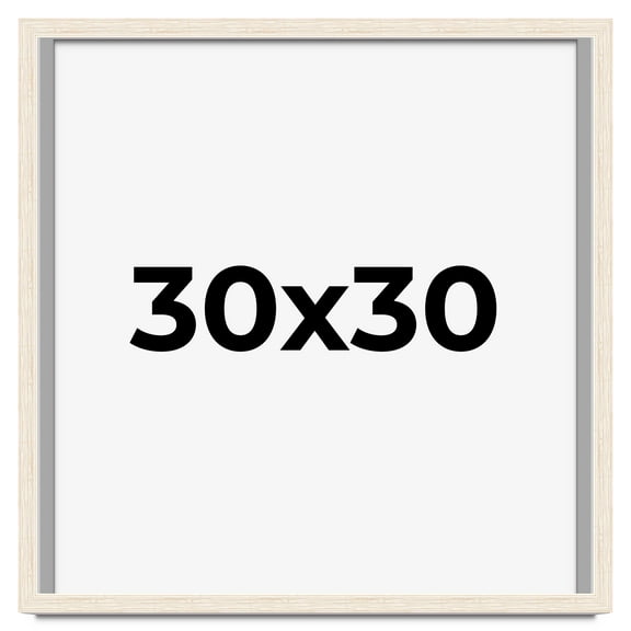 30x30 Shadow Box Frame White | 1.125 Inches Deep Real Wood Rustic Shadowbox Display Frame | UV