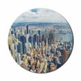 thumbnail image 1 of Modern Mouse Pad for Computers, Aerial View of Manhattan Skyline High Skyscrapers Business Center USA Landscape, Round Non-Slip Thick Rubber Modern Mousepad, 8" Round, Pale Blue Grey, by Ambesonne, 1 of 2