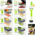 thumbnail image 3 of Vegetable Chopper,Food Chopper,Multifunctional 13 in 1 Kitchen Vegetable Slicer Dicer Cutter,Veggie Chopper With 8 Blades,Cheese Shredder Carrot and Onion Chopper With Container for Kitchen, 3 of 9