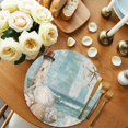 thumbnail image 2 of Coastal Nautical Round Placemats Set of 2 for Dinning Tables,Heat-proof Braided Table Mats 13 Inch,Summer Beach Wave Starfish Shell Washable Place Mat for Kitchen Restaurant Party Decor Table Setting, 2 of 9