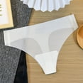 thumbnail image 2 of Bpmpbo Women's Summer Seamless Underwear Thongs Ice Silk Panties Comfortable Body Breathable Quick Dry G-strings Solid Color Non-marking Lightweight Briefs 2025 Clearance, 2 of 3