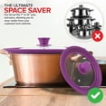 thumbnail image 6 of Modern Innovations Universal Lids (Set of 2) Fits 7 to 12-Inch Cookware, Silicone Replacement Pan Lid, Glass Top Covers for Skillets, Pots, Frying Pans, Cast Iron - Lavender, 6 of 7
