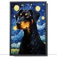 thumbnail image 2 of Beauceron Dog Canvas Wall Art - Starry Night Van Gogh Dog Canvas Print Dog Sayings Painting Home Office Wall Decor Framed Dog Lover Gift, 2 of 6