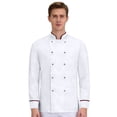 thumbnail image 2 of GrmtClth Chef Coats for Men Double-Breasted Bakery Cook Coat Long Sleeve Cozy Comfy Work Uniform White XL, 2 of 6