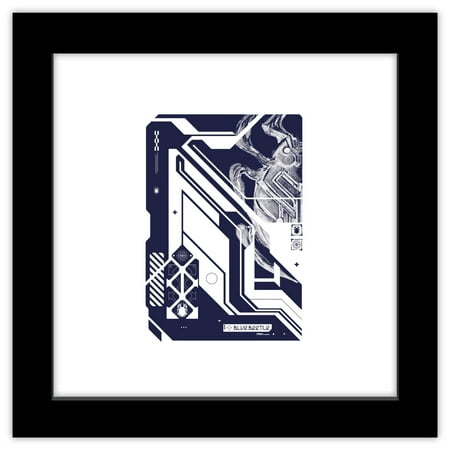 Gallery Pops DC Comics Blue Beetle - Alien Biotech Scarab Wall Art, Black Framed Version, 12" x 12"