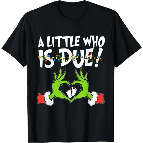 A Little Who Is Due Pregnancy Announcement Christmas Holiday Unisex T-Shirt, up to size 5XL