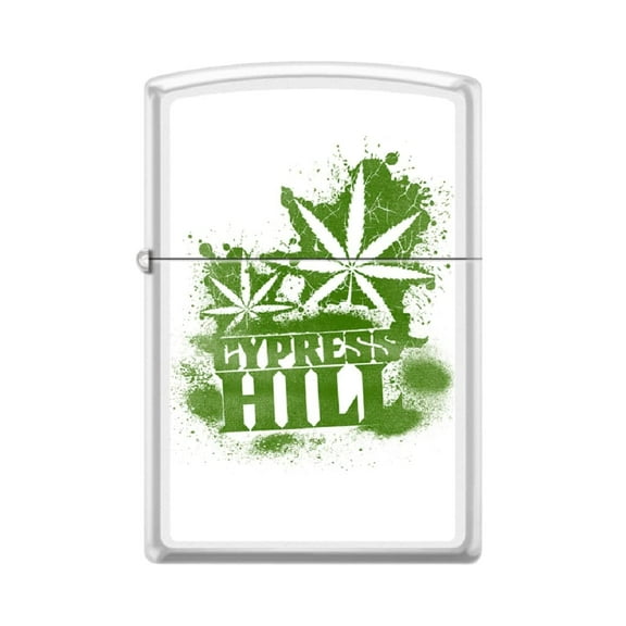 Zippo Lighter - Personalized Custom Message Engraved on Back for Leaf Designs Windproof Zippo Lighter (Cypress Hill Leaf #Z5335)