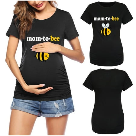 

Tejiojio Maternity/Labor/Nursing Clothing Clearance Women Maternity Short Sleeve Cartoon Honeybee Tops T-shirt Pregnancy Clothes