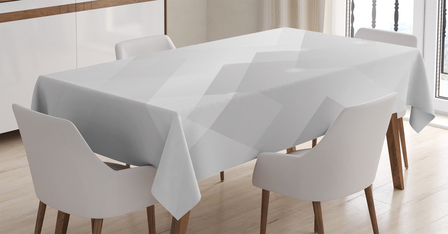 Grey Decor Tablecloth, Abstract Light Tones Featured Perspective