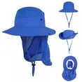 thumbnail image 3 of Dégagement! Chapeau de Pêcheur Pliable Enfants Garçon Fille Été Voyage en Plein Air Chapeau de Soleil Réglable Rabat Chapeau Parasol Protection Anti UV Chapeaux de Randonnée Rose, 3 of 9