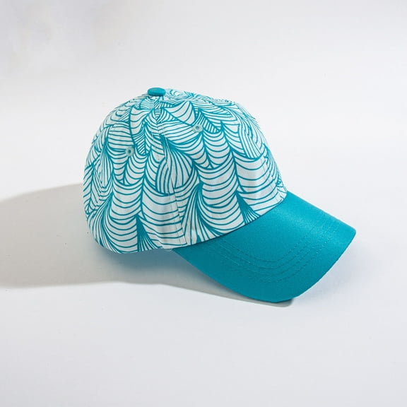Women's Teal & Aqua Waves Patten Baseball Cap by Elsie & Zoey
