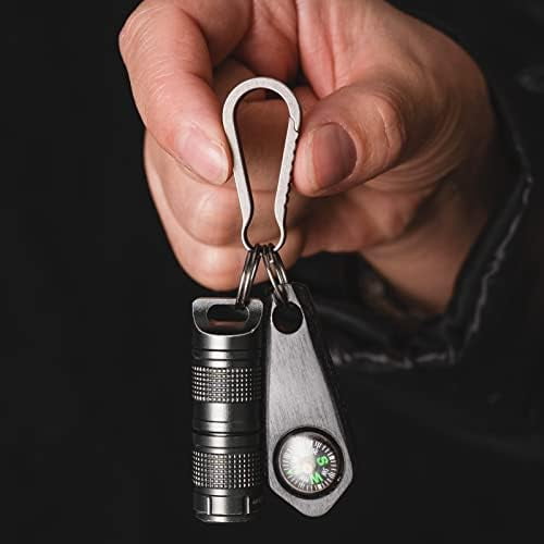 Jointown Titanium Key Ring Hooks, Small Carabiner Keychain Clip,Mini Snap Keyring Key Organizer Key Chain