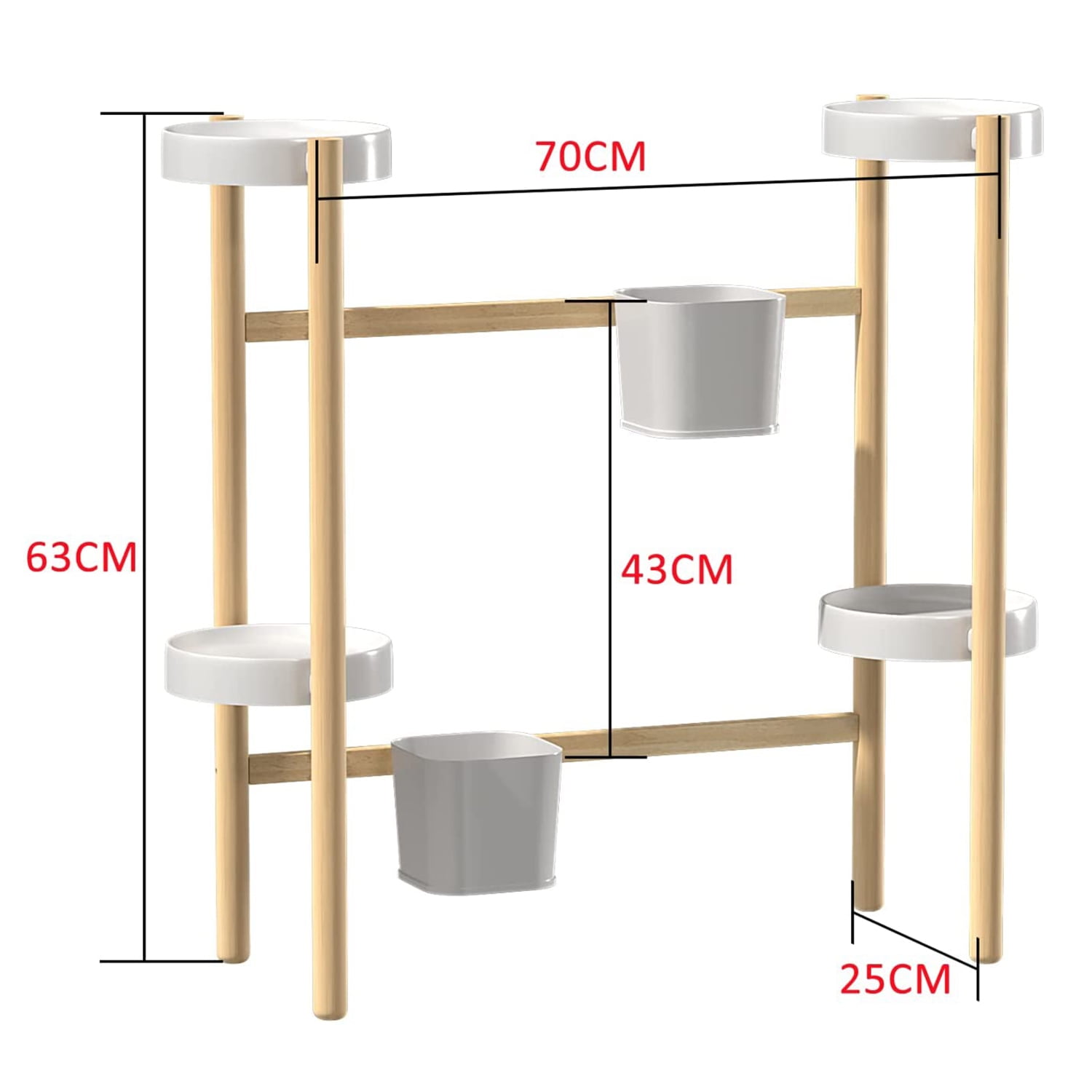 Kadyn Bamboo Plant Holder Indoor - Tall Corner Plant Stand - Flower and Plant Display Rack - Pot Holder Shelf - for Mini Gardens