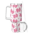 thumbnail image 2 of Balery pink polka dot bows Pattern 40oz Stainless Steel Tumbler Double Wall Vacuum Insulated Water Bottle Ice Bully Insulated Tumbler With Handle And 2 in 1 Straw Lid, 2 of 8