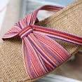 thumbnail image 4 of ShiShine Linen Slide Sandals for Women Breathable Striped Knot Accents Non Slip Sole Beach Resort Shoes for Vacation and Leisure, 4 of 6