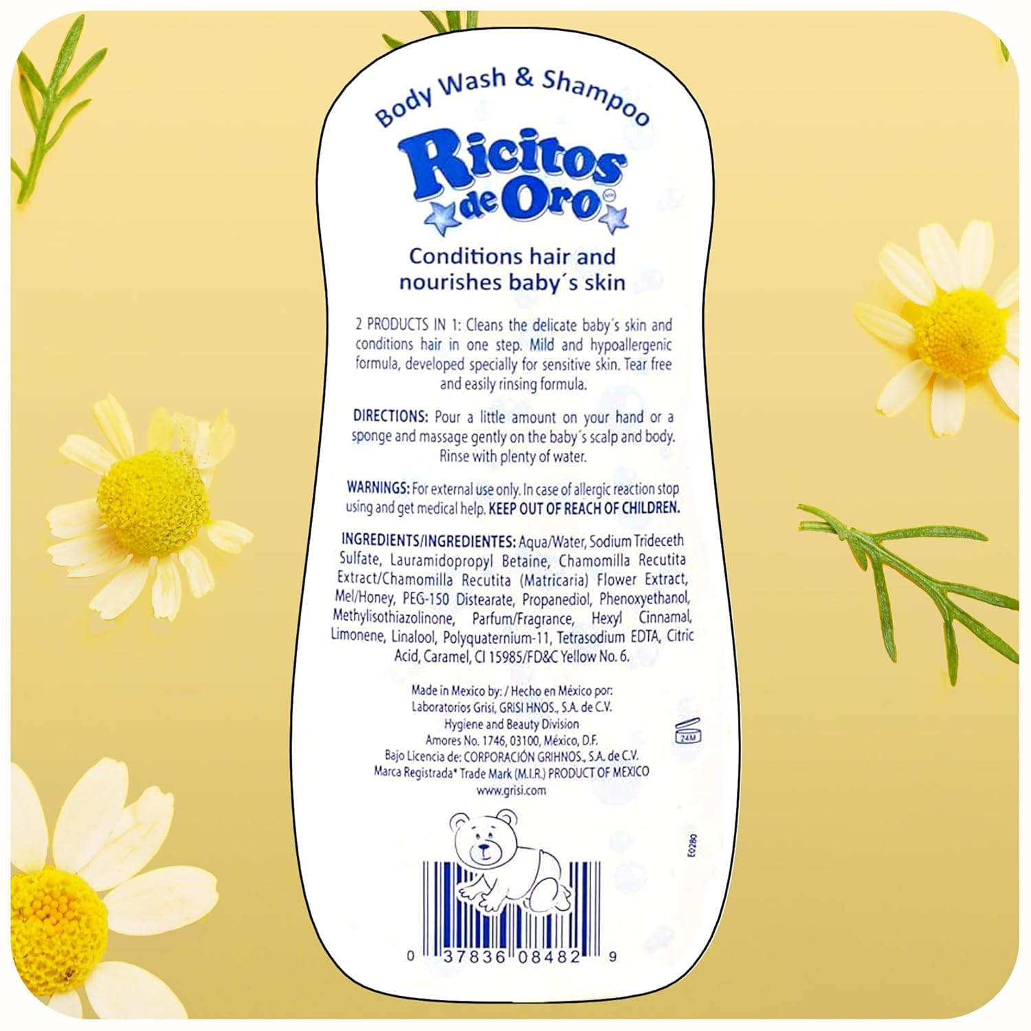Ricitos de Oro Chamomile & Honey Body Wash and Shampoo, 16.9 fl oz (3-Pack) photo 2