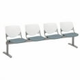 thumbnail image 2 of KFI Studios KOOL 4 Seat Reception Bench, White Back, Fudge Seat, 2 of 7