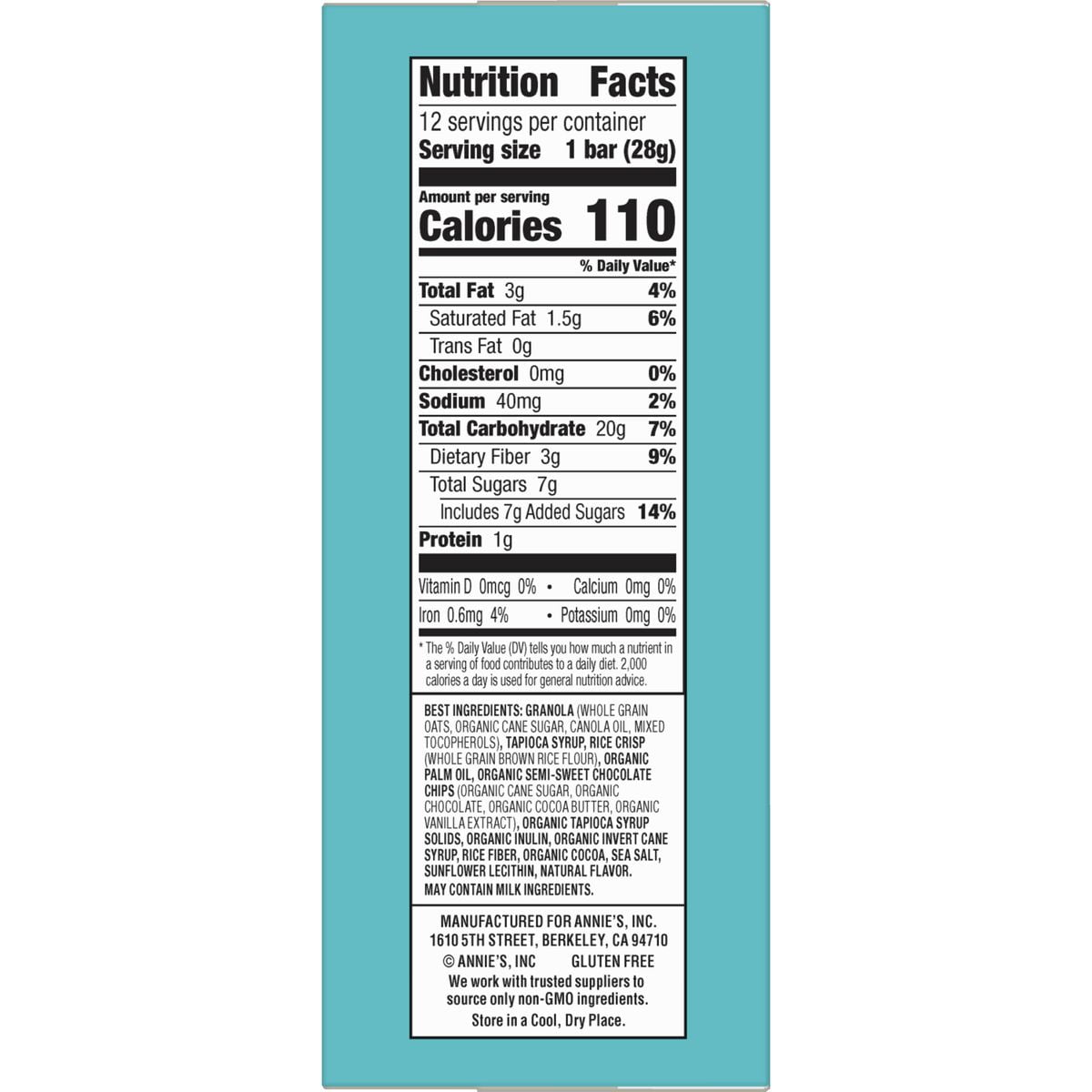 2X - Annie's Organic Gluten Free Double Chocolate Chip Granola Bars Value Pack - 11.7oz